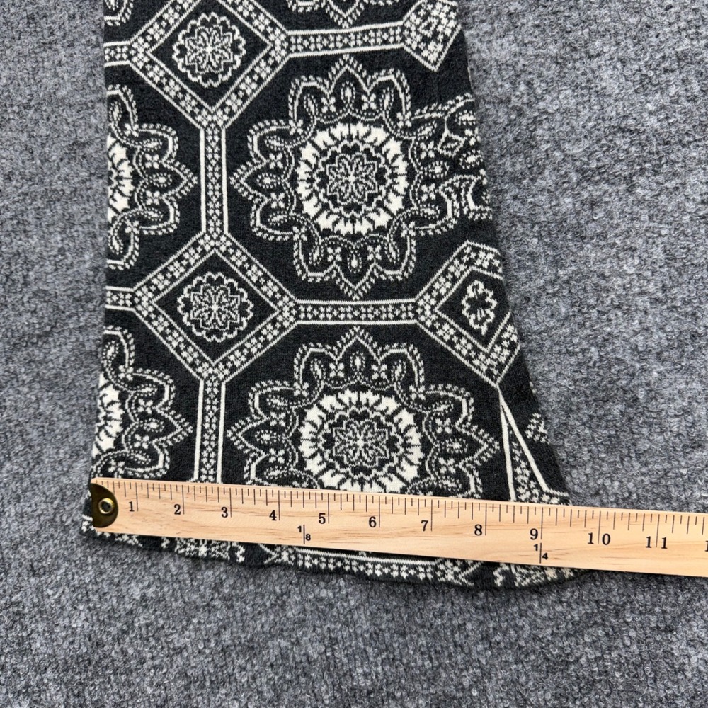 Odd Molly Womens Black White Geometric Mandala Knit Flare Bell Bottom Pants 2 - Picture 3 of 8